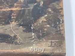 Huile Sur Panneau Bois Theme Marin Xixeme Paysage Bretagne D97 Inscrption B1070