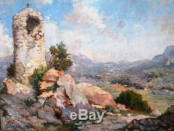 Huile Sur Panneau-post Impressionniste-louis Lanza-ecole Provencale-paysage