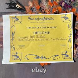 Huile Sur Toile Encadrement Bois Nature Morte Bouquet De Fleurs