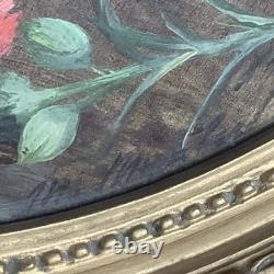 Huile Sur bois Mimosas et oillets vers 1900 signature à identifier BE Rare