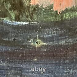 Huile Sur bois Mimosas et oillets vers 1900 signature à identifier BE Rare