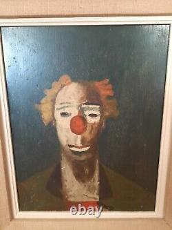 Huile sur Bois Clown Joseph Kutter 1894 1941 Artiste Luxembourgeois
