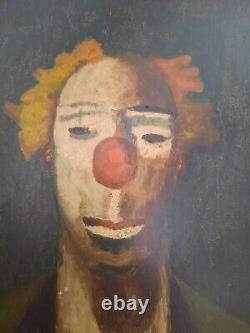 Huile sur Bois Clown Joseph Kutter 1894 1941 Artiste Luxembourgeois