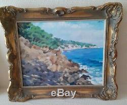 Huile sur Bois Jacques DAVRAIN 1927-2018 ROUBAIX Aiguebelle Esterel Lavandou
