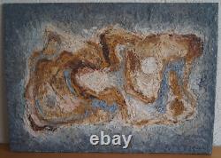 Huile sur bois COMPOSITION ABSTRAITE Signé GINO GREGORI (1906/1973)