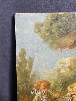 Huile sur bois du XIXème d'après un tableau de François Boucher du XVIIIème