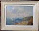 Huile Sur Bois Encadrée Paysage Marin à Pornichet Par L. Cros 1948