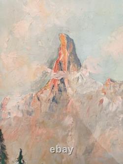 Huile sur bois paysage de montagne Samoens A identifier (L Quénard) Début XXe