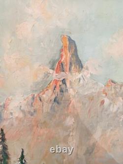 Huile sur bois paysage de montagne Samoens A identifier (L Quénard) Début XXe