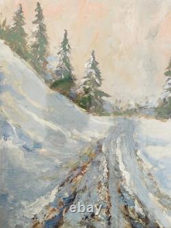 Huile sur bois paysage de montagne Samoens A identifier (L Quénard) Début XXe