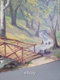 Huile sur bois paysage signée Carl SIM