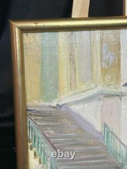 Huile sur panneau 1912 Hospice des Vieillards de Menton Peinture ancienne