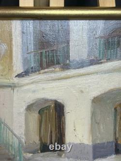 Huile sur panneau 1912 Hospice des Vieillards de Menton Peinture ancienne