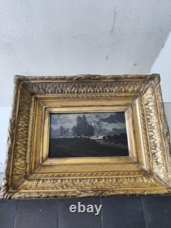 Huile sur panneau de bois attribué Jean Jacques Henner paysage nocturne