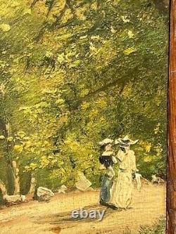Huile sur panneau promenade des artistes à Spa Sous-bois de Spa XXe A4211