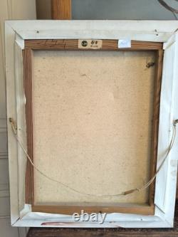 Huile sur toile N BOULIER Nature morte au bouquet de chardons cadre bois doré