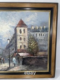 Huile sur toile Paris Montmartre Sacré-Cour Signée BURNETT cadre bois