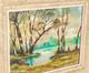 Iehl. Bord De Rivière Animé. Peinture Huile Sur Panneau De Bois Signé
