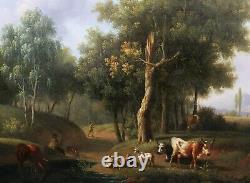 Ignace VAN REGEMORTER tableau belge Anvers paysage classique troupeau berger