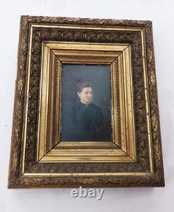 Intéressante peinture à l'huile sur bois XIXe cadre Barbizon signée A Frebourg