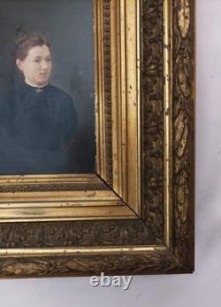 Intéressante peinture à l'huile sur bois XIXe cadre Barbizon signée A Frebourg