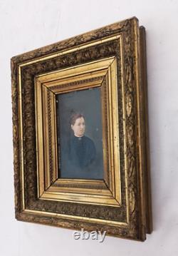 Intéressante peinture à l'huile sur bois XIXe cadre Barbizon signée A Frebourg