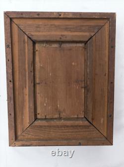 Intéressante peinture à l'huile sur bois XIXe cadre Barbizon signée A Frebourg