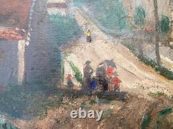Isidore-Marie Peyret (1880-1962) Huile sur bois Signée Village 1933