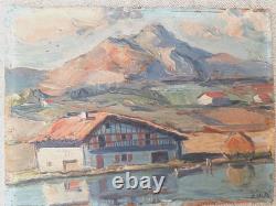 JIVA Robert William Jivanovitch 1907- 1974 Huile / Bois No BIARRITZ pays Basque