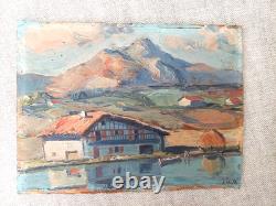 JIVA Robert William Jivanovitch 1907- 1974 Huile / Bois No BIARRITZ pays Basque