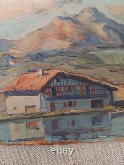 JIVA Robert William Jivanovitch 1907- 1974 Huile / Bois No BIARRITZ pays Basque