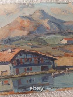 JIVA Robert William Jivanovitch 1907- 1974 Huile / Bois No BIARRITZ pays Basque