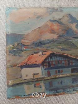JIVA Robert William Jivanovitch 1907- 1974 Huile / Bois No BIARRITZ pays Basque