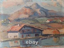 JIVA Robert William Jivanovitch 1907- 1974 Huile / Bois No BIARRITZ pays Basque