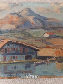 JIVA Robert William Jivanovitch 1907- 1974 Huile / Bois No BIARRITZ pays Basque
