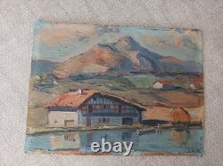JIVA Robert William Jivanovitch 1907- 1974 Huile / Bois No BIARRITZ pays Basque