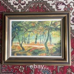 J CLAUZEL Sous-bois En Automne Huile Sur Toile Originale Signée Fauve B E Rare