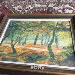 J CLAUZEL Sous-bois En Automne Huile Sur Toile Originale Signée Fauve B E Rare