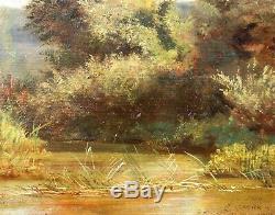 Jean-Charles MERCIER, paysage, tableau, rivière, Barbizon, impressionnisme