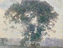 Jean Dufau Huile sur bois Valllée de la Benauge Signé Daté 1908