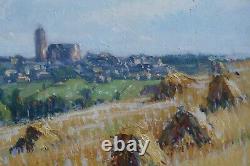 Jean FERRIEU (1900-1987) Paysage de l'Aveyron, vue de Rodez, meules