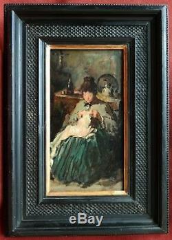 Jean GEOFFROY Géo Berthe MORISOT tableau huile impressionniste portrait femme