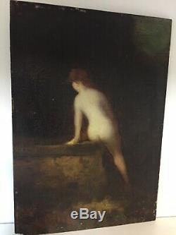 Jean Jacques HENNER (1829-1905) d'après Femme rousse dénudé huile sur bois