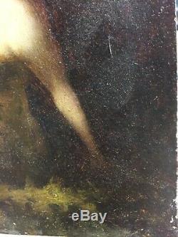 Jean Jacques HENNER (1829-1905) d'après Femme rousse dénudé huile sur bois