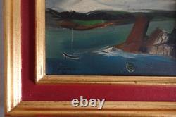 Jean Jacques Philippon (1920) huile à décor de paysage marin signée et datée