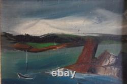 Jean Jacques Philippon (1920) huile à décor de paysage marin signée et datée