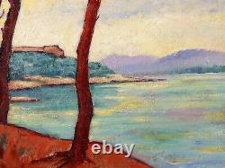 Jean Lubet, Saint-Tropez, Var, tableau, paysage, mer, plage, France, symbolisme