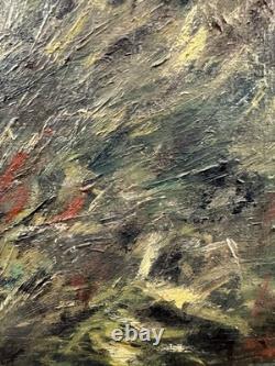 Jean-Pierre PESSOT (1965) huile sur panneau à l'orée du bois cerf chasse