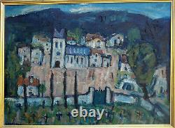 Jean Saussac 1922-2005. Grand & Beau Paysage. Le Village De Montagne En Ardèche