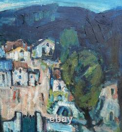 Jean Saussac 1922-2005. Grand & Beau Paysage. Le Village De Montagne En Ardèche